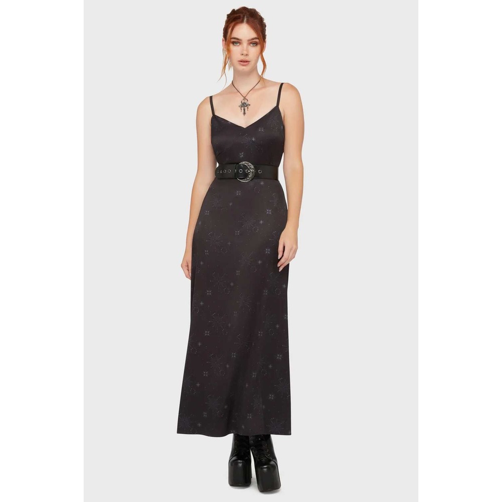 Killstar Starveil maxi satin dress plus size